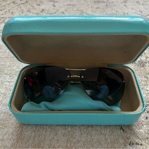 Tiffany & Co. Black Sunglasses with Teal Case